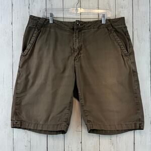 Horny Toad Brown Organic Cotton Outdoors High Rise 10.5” Chino Shorts Size 36